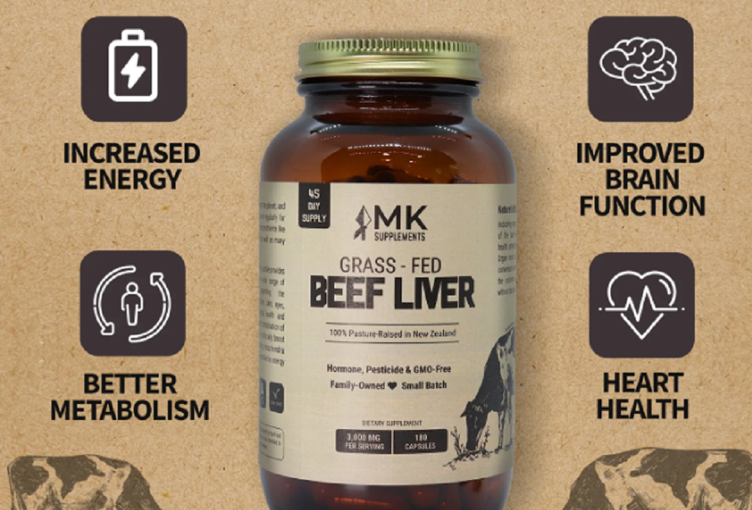mk supplements grass fed beef liver pills