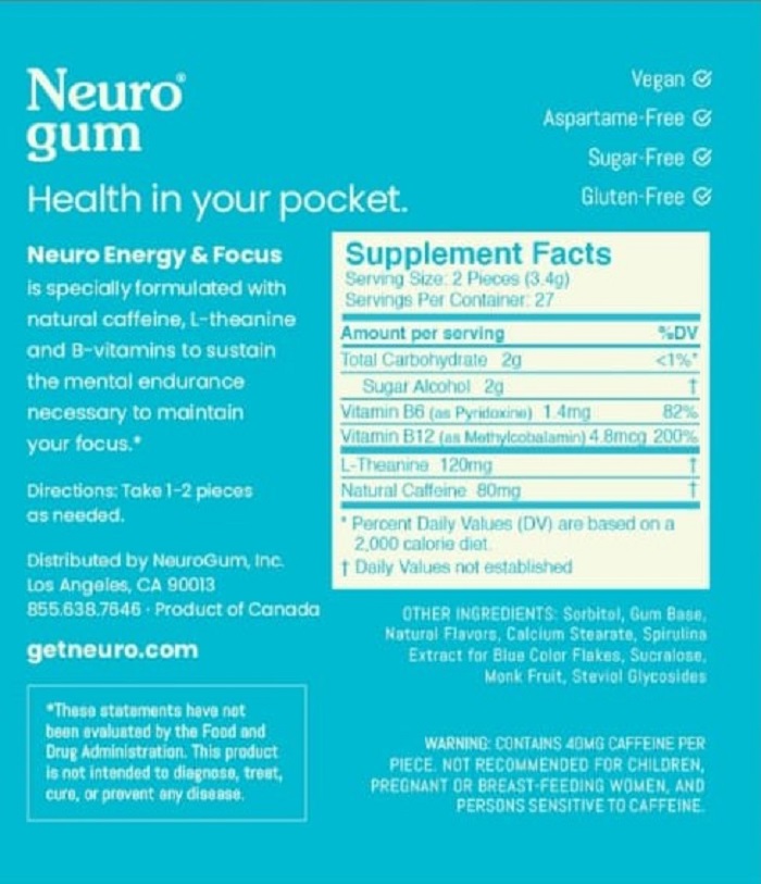 neurogum ingredients