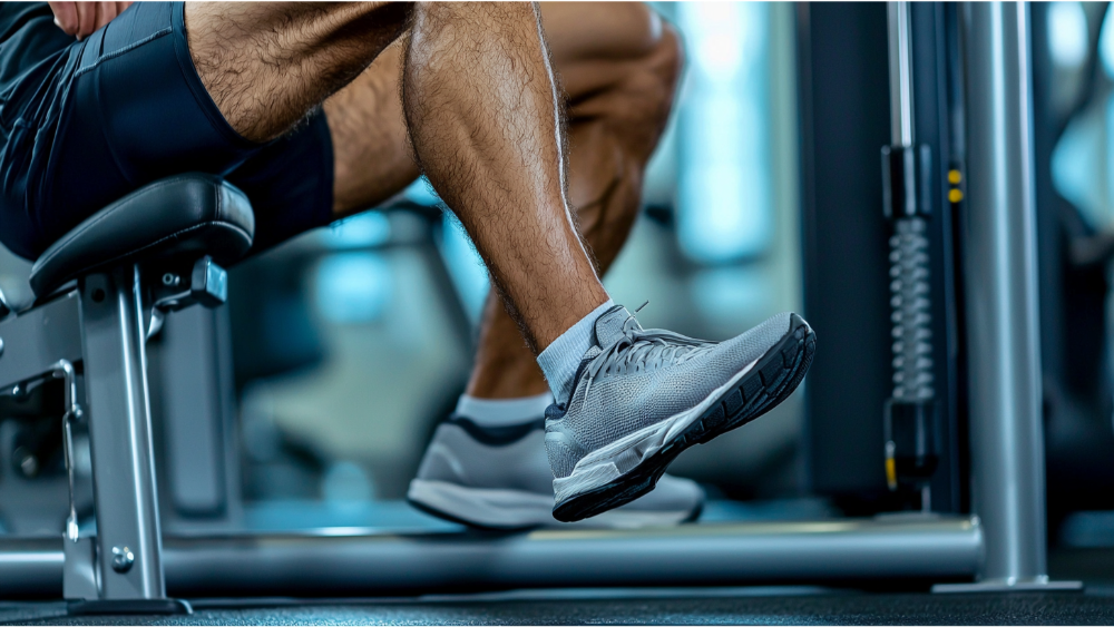 A man on a machine in the gym