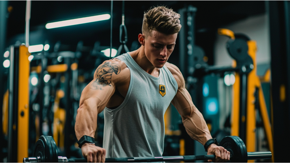 A man working out in the gym