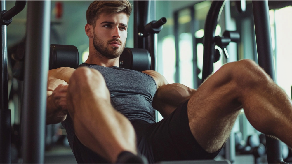 A man on a machine in the gym