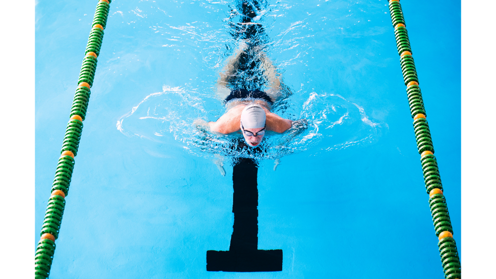 A man performing breaststroke