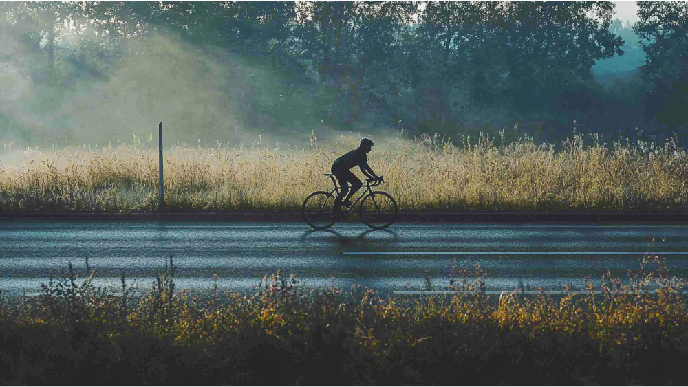 A man cycling