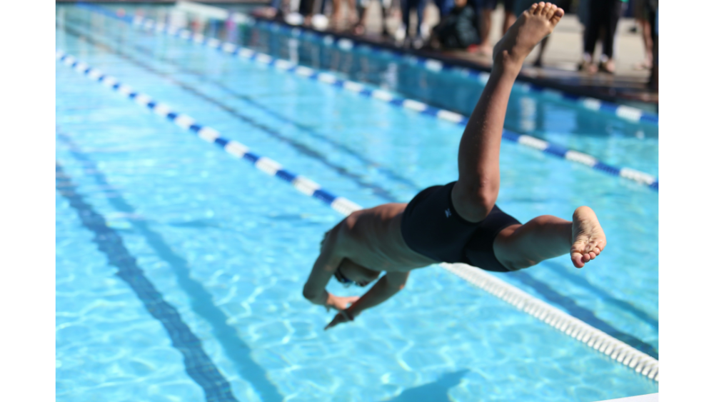 A man diving into water