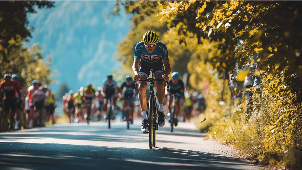 A man biking the Ironman