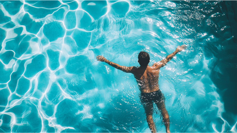 A man swimming