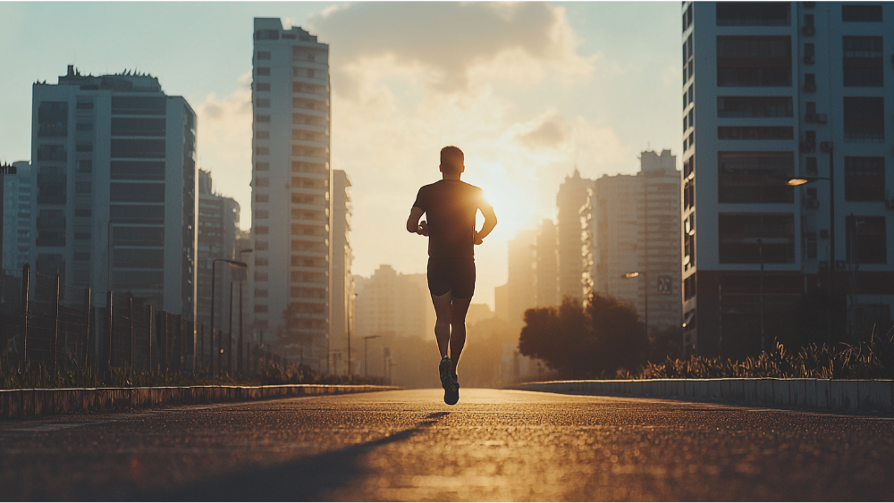 A man running for his Ironman