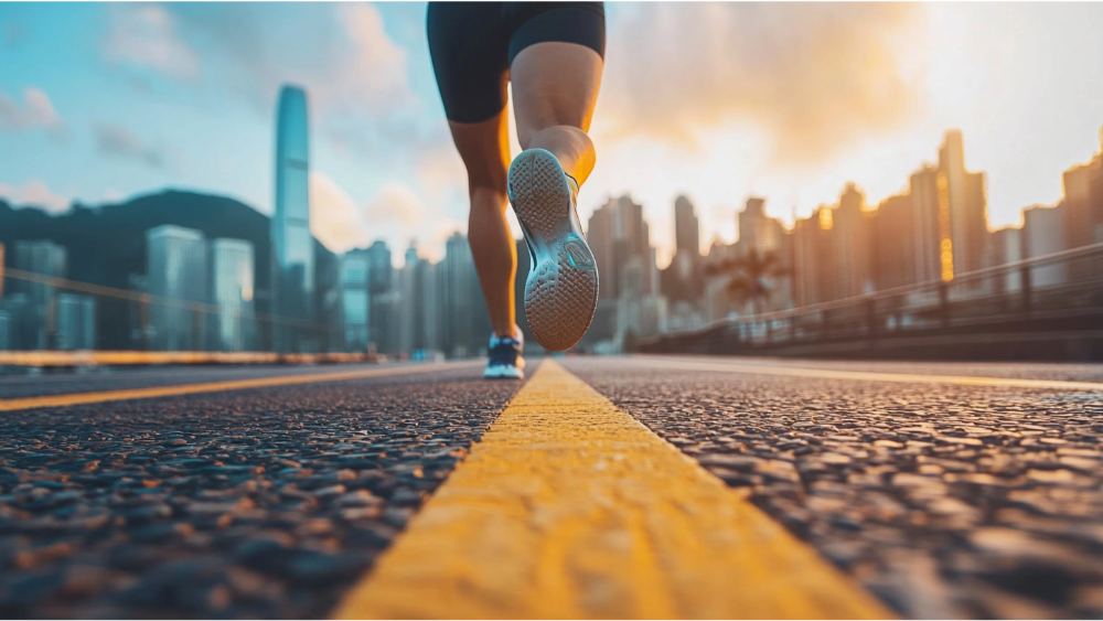 A man running for his Ironman