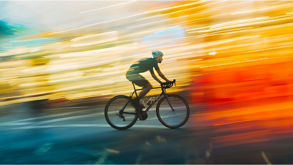 A man cycling