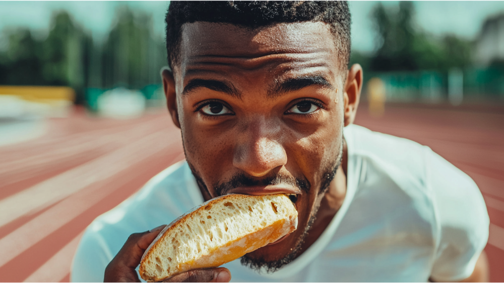 A man eating bread