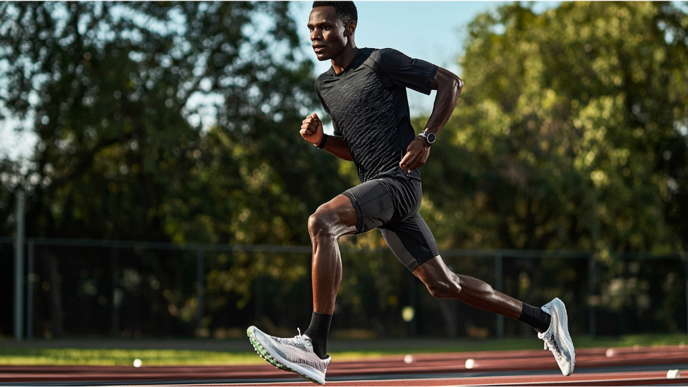 A man running on the track